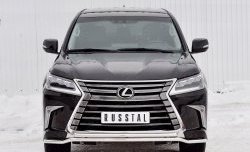 Защита переднего бампера (2 трубы Ø42 мм, нержавейка) Petroil Tuning Lexus (Лексус) LX450d (ЛХ)  J200 (2015-2022) J200 2-ой рестайлинг