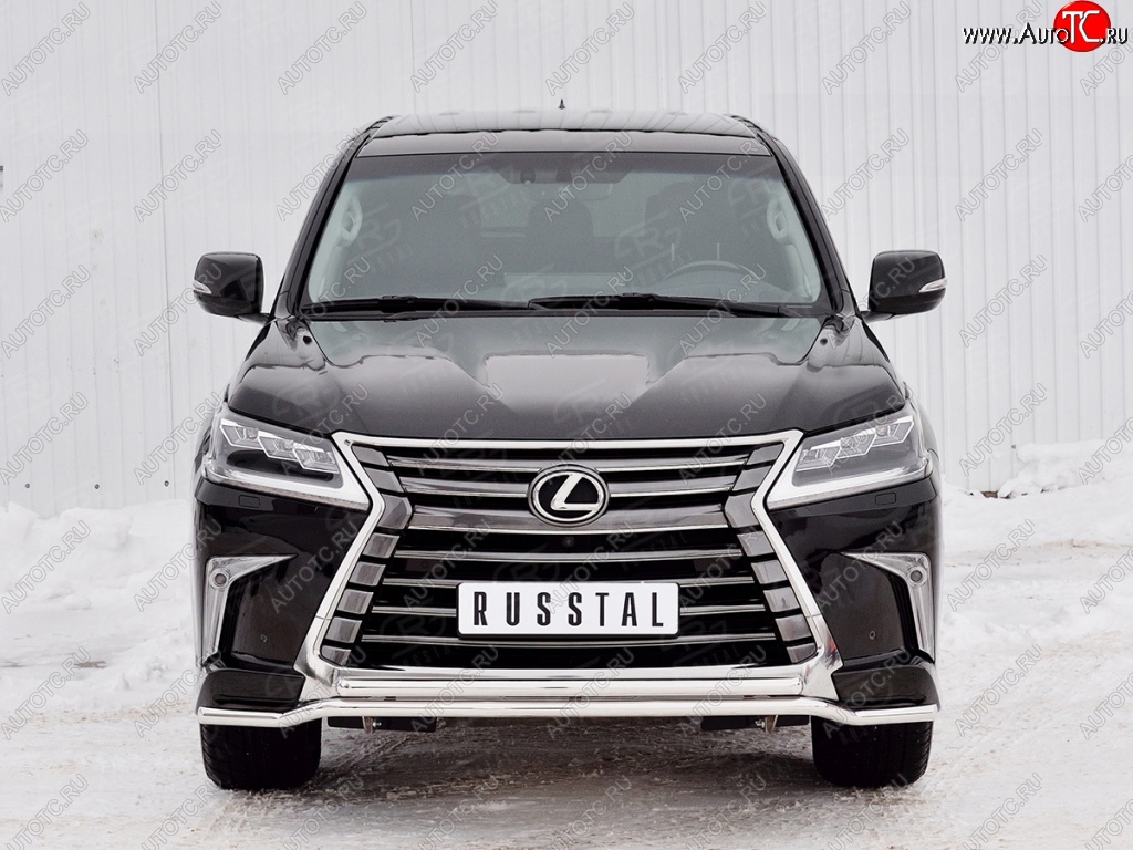 20 199 р. Защита переднего бампера (2 трубы Ø42 мм, нержавейка) Petroil Tuning  Lexus LX450d  J200 (2015-2022) 2-ой рестайлинг  с доставкой в г. Йошкар-Ола