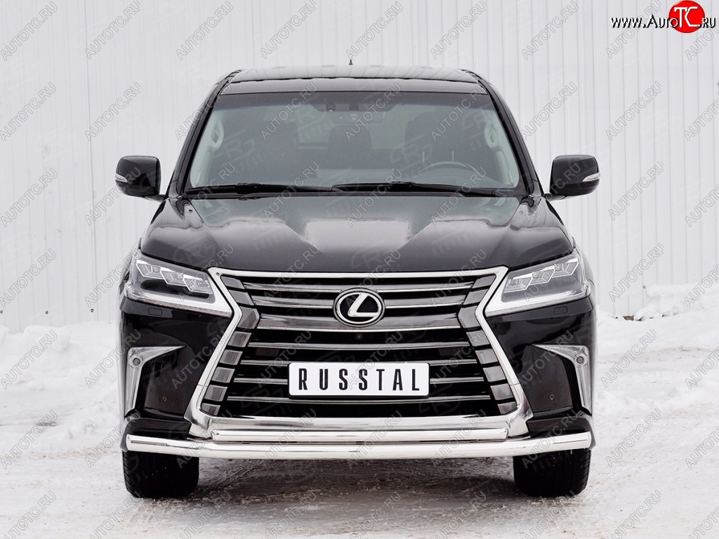 20 999 р. Защита переднего бампера (2 трубыØ63 и 42 мм, нержавейка) SLITKOFF  Lexus LX450d  J200 (2015-2022) 2-ой рестайлинг  с доставкой в г. Йошкар-Ола