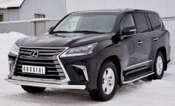 17 699 р. Защита переднего бампера (Ø76 мм, нержавейка) SLITKOFF  Lexus LX450d  J200 (2015-2022) 2-ой рестайлинг  с доставкой в г. Йошкар-Ола. Увеличить фотографию 2