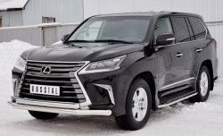 23 999 р. Защита переднего бампера (2 трубыØ76 и 63 мм, нержавейка) SLITKOFF  Lexus LX450d  J200 (2015-2022) 2-ой рестайлинг  с доставкой в г. Йошкар-Ола. Увеличить фотографию 2