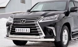 23 999 р. Защита переднего бампера (2 трубыØ76 и 63 мм, нержавейка) SLITKOFF  Lexus LX450d  J200 (2015-2022) 2-ой рестайлинг  с доставкой в г. Йошкар-Ола. Увеличить фотографию 4