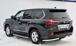 17 649 р. Защита заднего бампера (Ø63 мм уголки, нержавейка) SLITKOFF Lexus LX450d J200 2-ой рестайлинг (2015-2022)  с доставкой в г. Йошкар-Ола. Увеличить фотографию 2