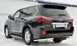 17 649 р. Защита заднего бампера (Ø63 мм уголки, нержавейка) SLITKOFF Lexus LX450d J200 2-ой рестайлинг (2015-2022)  с доставкой в г. Йошкар-Ола. Увеличить фотографию 4