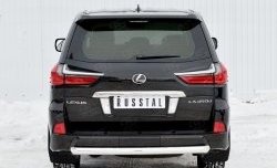 Защита заднего бампера (Ø76 мм, нержавейка, NOT F-SPORT/HERITAGE) SLITKOFF  LX450d  J200, LX570  J200