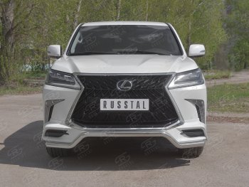 16 999 р. Защита переднего бампера (TRD Superior, волна, Ø 63 мм, нержавейка)  Lexus LX450d  J200 - LX570  J200  с доставкой в г. Йошкар-Ола. Увеличить фотографию 1