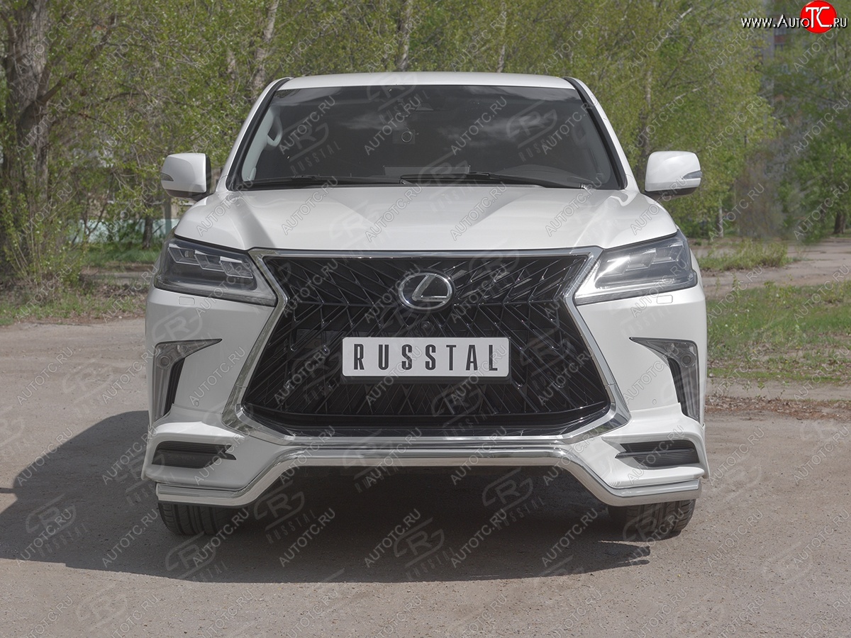 16 999 р. Защита переднего бампера (TRD Superior, волна, Ø 63 мм, нержавейка)  Lexus LX450d  J200 - LX570  J200  с доставкой в г. Йошкар-Ола