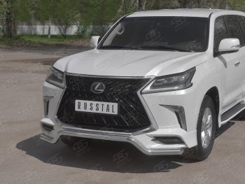 18 899 р. Защита переднего бампера (TRD Superior, волна, Ø 63 мм, нержавейка) Lexus LX570 J200 2-ой рестайлинг (2015-2022)  с доставкой в г. Йошкар-Ола. Увеличить фотографию 2