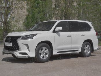 16 999 р. Защита переднего бампера (TRD Superior, волна, Ø 63 мм, нержавейка)  Lexus LX450d  J200 - LX570  J200  с доставкой в г. Йошкар-Ола. Увеличить фотографию 3