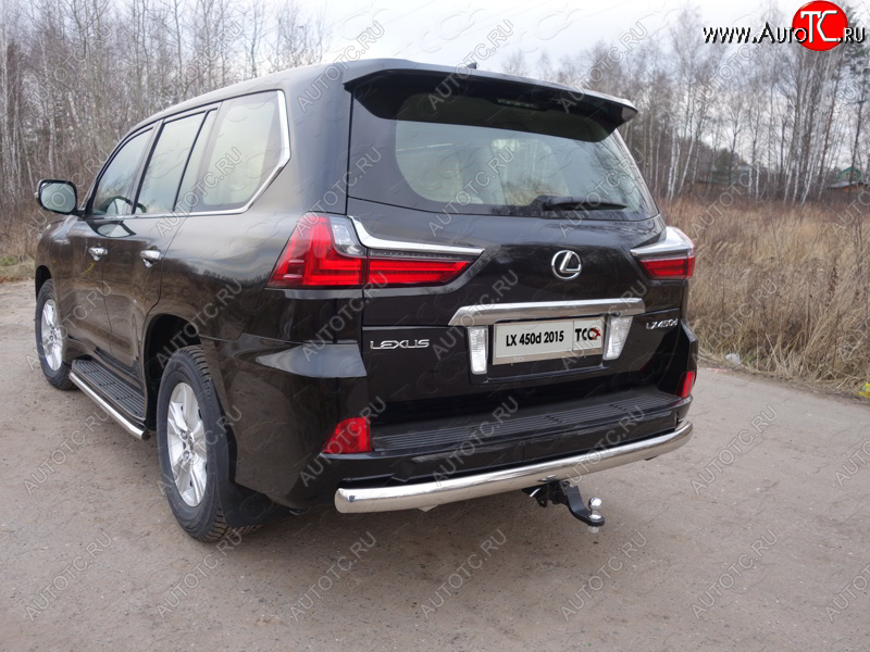 25 999 р. Защита заднего бампера (овальная) ТСС (нержавейка d75х42 мм)  Lexus LX450d  J200 - LX570  J200  с доставкой в г. Йошкар-Ола