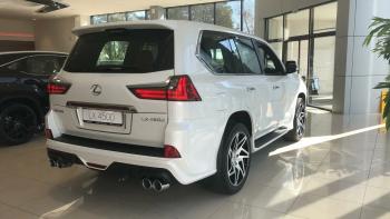 37 899 р. Юбка заднего бампера HEMMES Lexus LX570 J200 2-ой рестайлинг (2015-2022) (Неокрашенная)  с доставкой в г. Йошкар-Ола. Увеличить фотографию 2