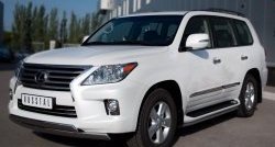 17 999 р. Защита переднего бампера (2 трубыØ75х42 мм, нержавейка) Russtal Lexus LX570 J200 дорестайлинг (2007-2012)  с доставкой в г. Йошкар-Ола. Увеличить фотографию 4