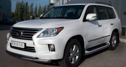 22 999 р. Защита переднего бампера (2 трубыØ76 и 42 мм, нержавейка) SLITKOFF Lexus LX570 J200 дорестайлинг (2007-2012)  с доставкой в г. Йошкар-Ола. Увеличить фотографию 4