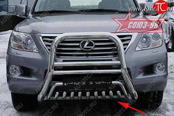 26 849 р. Защита переднего бампера нижняя Souz-96 Lexus LX570 J200 дорестайлинг (2007-2012)  с доставкой в г. Йошкар-Ола