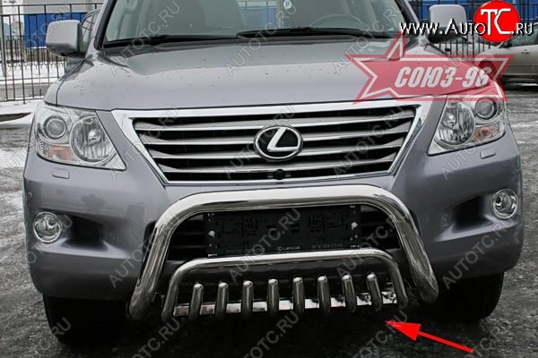 23 849 р. Защита переднего бампера нижняя Souz-96 Lexus LX570 J200 дорестайлинг (2007-2012)  с доставкой в г. Йошкар-Ола