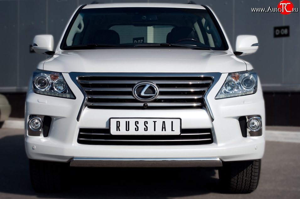 14 999 р. Защита переднего бампера Russtal из овальной трубы диаметром 75x42 мм Lexus LX570 J200 дорестайлинг (2007-2012)  с доставкой в г. Йошкар-Ола