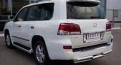 22 999 р. Защита заднего бампера (Ø76 и 42 мм, нержавейка) SLITKOFF Lexus LX570 J200 дорестайлинг (2007-2012)  с доставкой в г. Йошкар-Ола. Увеличить фотографию 4