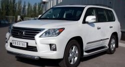 18 599 р. Одинарная защита переднего бампера диаметром 76 мм SLITKOFF Lexus LX570 J200 1-ый рестайлинг (2012-2015)  с доставкой в г. Йошкар-Ола. Увеличить фотографию 4