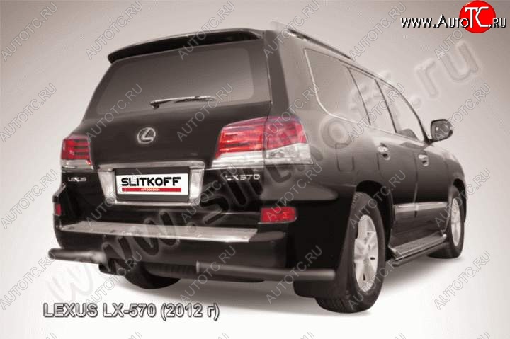 12 999 р. Защита заднего бампера из уголков d76 Slitkoff  Lexus LX570  J200 (2012-2015) 1-ый рестайлинг (Цвет: серебристый)  с доставкой в г. Йошкар-Ола