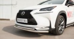 18 699 р. Защита переднего бампера (2 трубыØ63 и 42 мм, нержавейка) SLITKOFF Lexus NX200T Z10 (2014-2017)  с доставкой в г. Йошкар-Ола. Увеличить фотографию 2