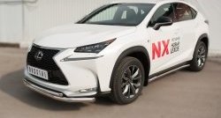 18 699 р. Защита переднего бампера (2 трубыØ63 и 42 мм, нержавейка) SLITKOFF Lexus NX200T Z10 (2014-2017)  с доставкой в г. Йошкар-Ола. Увеличить фотографию 4