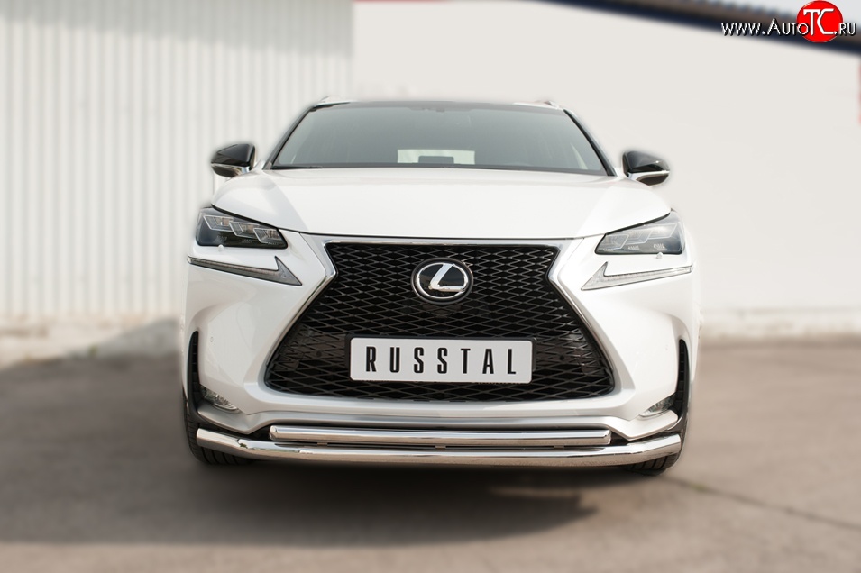 18 699 р. Защита переднего бампера (2 трубыØ63 и 42 мм, нержавейка) SLITKOFF Lexus NX200T Z10 (2014-2017)  с доставкой в г. Йошкар-Ола