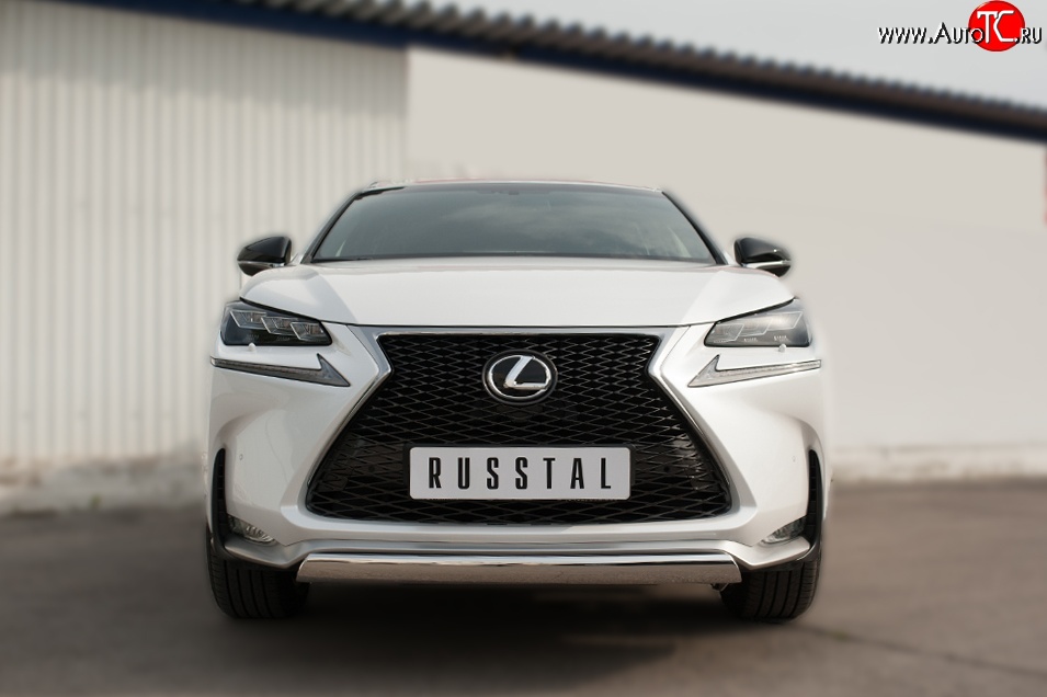 17 299 р. Защита переднего бампера (Ø75х42 мм, нержавейка, F-SPORT) Russtal Lexus NX200T Z10 (2014-2017)  с доставкой в г. Йошкар-Ола