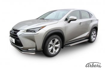 Порожки для ног Arbori Luxe Black Lexus NX300h Z10 дорестайлинг (2014-2017)