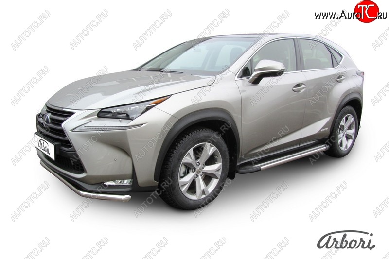 12 509 р. Порожки для ног Arbori Luxe Black Lexus NX300h Z10 дорестайлинг (2014-2017)  с доставкой в г. Йошкар-Ола