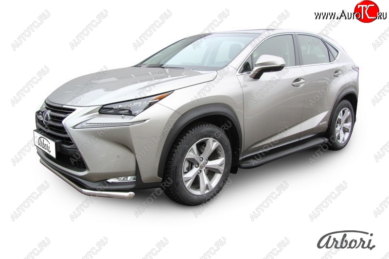 11 609 р. Порожки для ног Arbori Optima Black Lexus NX300h Z10 дорестайлинг (2014-2017)  с доставкой в г. Йошкар-Ола