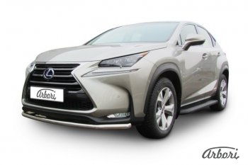 13 319 р. Защита переднего бампера Arbori (радиусная, нержавейка, 1 труба d57 mm). Lexus NX300h Z10 дорестайлинг (2014-2017)  с доставкой в г. Йошкар-Ола. Увеличить фотографию 2