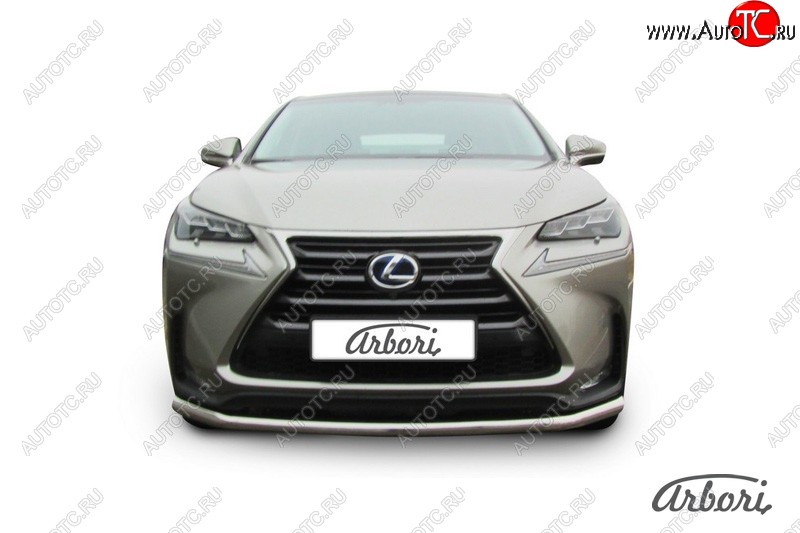 13 319 р. Защита переднего бампера Arbori (радиусная, нержавейка, 1 труба d57 mm). Lexus NX300h Z10 дорестайлинг (2014-2017)  с доставкой в г. Йошкар-Ола