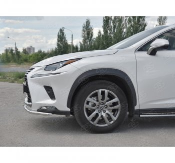 17 599 р. Защита переднего бампера (Ø42 мм, нержавейка) SLITKOFF Lexus NX300h Z10 дорестайлинг (2014-2017)  с доставкой в г. Йошкар-Ола. Увеличить фотографию 2