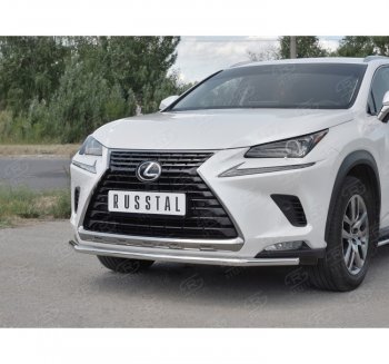 17 599 р. Защита переднего бампера (Ø42 мм, нержавейка) SLITKOFF Lexus NX300h Z10 дорестайлинг (2014-2017)  с доставкой в г. Йошкар-Ола. Увеличить фотографию 3