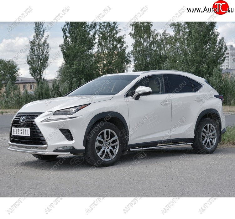 15 849 р. Защита переднего бампера (Ø42 мм, нержавейка) SLITKOFF  Lexus NX300h  Z10 (2014-2017) дорестайлинг  с доставкой в г. Йошкар-Ола