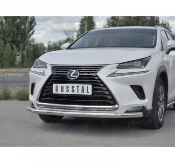 17 849 р. Защита переднего бампера (Ø63 мм, нержавейка) SLITKOFF  Lexus NX300h  Z10 (2014-2017) дорестайлинг  с доставкой в г. Йошкар-Ола. Увеличить фотографию 3