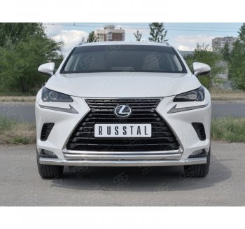 20 549 р. Защита переднего бампера (2 трубы Ø63 и 42 мм, нержавейка) SLITKOFF Lexus NX300h Z10 дорестайлинг (2014-2017)  с доставкой в г. Йошкар-Ола. Увеличить фотографию 4