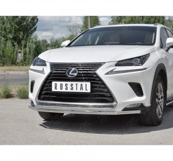 20 999 р. Защита переднего бампера (2 трубы Ø42 мм, нержавейка) SLITKOFF Lexus NX300h Z10 дорестайлинг (2014-2017)  с доставкой в г. Йошкар-Ола. Увеличить фотографию 3