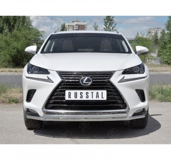 20 999 р. Защита переднего бампера (2 трубы Ø42 мм, нержавейка) SLITKOFF Lexus NX300h Z10 дорестайлинг (2014-2017)  с доставкой в г. Йошкар-Ола. Увеличить фотографию 4