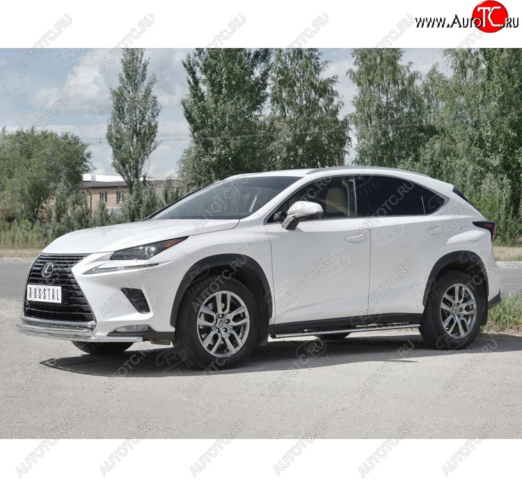 20 999 р. Защита переднего бампера (2 трубы Ø42 мм, нержавейка) SLITKOFF Lexus NX300h Z10 дорестайлинг (2014-2017)  с доставкой в г. Йошкар-Ола