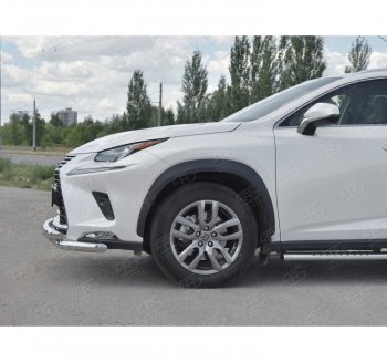 25 599 р. Защита переднего бампера (Ø63 мм с клыками, нержавейка) SLITKOFF  Lexus NX300h  Z10 (2014-2017) дорестайлинг  с доставкой в г. Йошкар-Ола. Увеличить фотографию 2