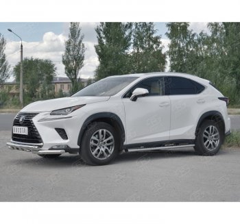 25 599 р. Защита переднего бампера (Ø63 мм с клыками, нержавейка) SLITKOFF  Lexus NX300h  Z10 (2014-2017) дорестайлинг  с доставкой в г. Йошкар-Ола. Увеличить фотографию 1