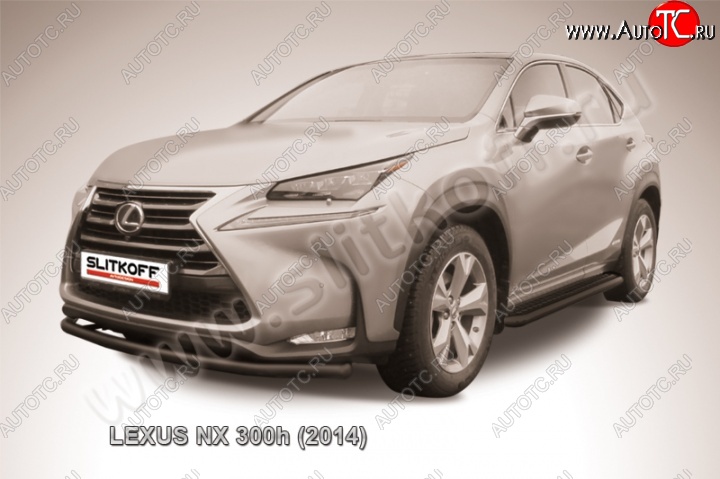 10 449 р. Защита переднего бампера из трубы d57 Slitkoff (радиусная) Lexus NX300h Z10 дорестайлинг (2014-2017) (Цвет: серебристый)  с доставкой в г. Йошкар-Ола