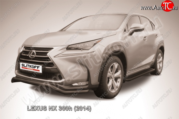 11 249 р. Защита переднего бампера из трубы d57 Slitkoff (волна) Lexus NX300h Z10 дорестайлинг (2014-2017) (Цвет: серебристый)  с доставкой в г. Йошкар-Ола