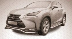 Фигурная защита переднего бампера диаметром 57 мм Slitkoff Lexus NX300h Z10 дорестайлинг (2014-2017)