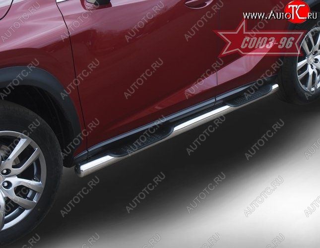 18 089 р. Защита порогов с проступью Souz-96 (d76) Lexus NX200 Z10 дорестайлинг (2014-2017)  с доставкой в г. Йошкар-Ола