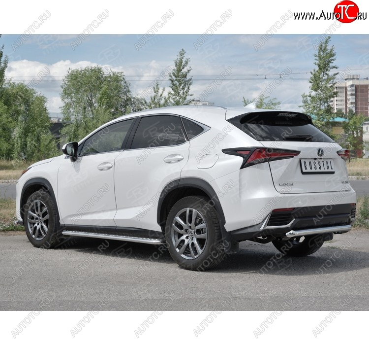 17 899 р. Защита заднего бампера (Ø63 мм, нержавейка) SLITKOFF Lexus NX300h Z10 дорестайлинг (2014-2017)  с доставкой в г. Йошкар-Ола