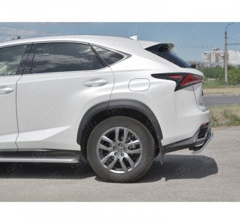 15 999 р. Защита заднего бампера (Ø42 мм волна, нержавейка) SLITKOFF Lexus NX300h Z10 дорестайлинг (2014-2017)  с доставкой в г. Йошкар-Ола. Увеличить фотографию 2