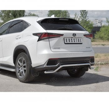 15 999 р. Защита заднего бампера (Ø42 мм волна, нержавейка) SLITKOFF Lexus NX300h Z10 дорестайлинг (2014-2017)  с доставкой в г. Йошкар-Ола. Увеличить фотографию 3