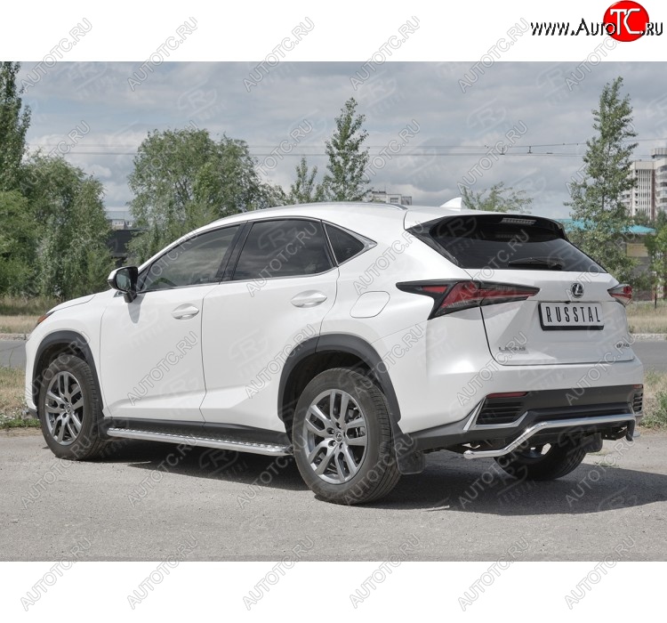 15 999 р. Защита заднего бампера (Ø42 мм волна, нержавейка) SLITKOFF Lexus NX300h Z10 дорестайлинг (2014-2017)  с доставкой в г. Йошкар-Ола